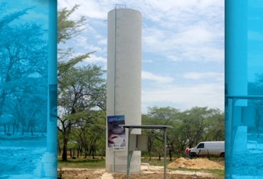 El tanque de almacenamiento, o hidrosilo, tiene capacidad para 22 mil litros. Foto: Corpoica. Hidrosilo para la ganadería