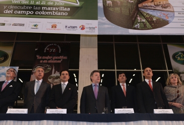 El evento inaugural de Agroexpo contó con la presencia del presidente, Juan Manuel Santos, el Ministro de Agricultura y el Gobernador de Cundinamarca. Foto: SIG. Inauguración Agroexpo