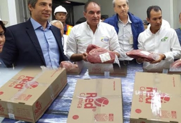 Fueron en total 26 toneladas a las que seguirán 3 envíos iguales en lo que resta de este 2015. Foto: MinAgricultura y ProColombia. envíos de carne colombiana a jordania