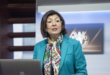 María Helena Semedo, directora General Adjunta de la FAO para Clima y Recursos Naturales, en la Cumbre Mundial de Bioeconomía, Berlín Abril 20 2018. Foto: FAO
