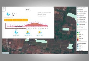 Esta es una de las imágenes analizadas por Cultiia, que además ha determinado cómo será la temperatura hasta 72 horas después de tomar la imagen. Foto: Cultiia Cultiia, Plataforma Cultiia, app chilena, satélite Chile agricultura, Expo Agrofuturo Chile, Chile Colombia, chile en colombia, ProChile, servicios chile, embajador de chile en colombia, chile colombia, expo agrofuturo 2018, expo agrofuturo en Bogotá, CONtexto ganadero, ganadería colombia, noticias ganaderas colombia