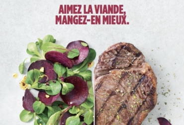 La campaña ha diseñado varios afiches donde se muestra la unión entre las verduras y la carne de res, entre otras proteínas de origen animal. Foto: reussir.fr Flexitarianismo, definición de flexitaniarismo, campaña para comer carne en Francia, ganaderos de Francia, Interbev, ganaderos franceses, consumo de carne en Francia, campaña para fomentar consumo de carne en Francia, notas internacionales sobre ganadería, notas sobre ganadería, CONtexto ganadero, ganaderos Colombia, noticias ganaderas Colombia