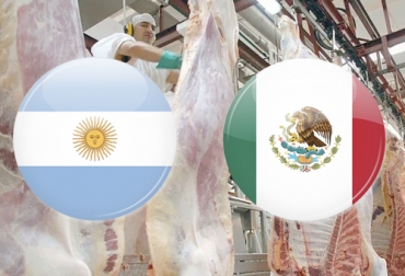 México aprobó el ingreso de carne vacuna de Argentina luego de un proceso de más de ocho años. Foto: Wikipedia - Diario Exprés Carne y banderas de Argentina y México