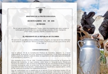 . Foto: Scribd.com / www.radiomas.mx. decreto 616, decreto 616 colombia, leche decreto 616