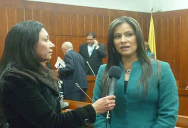 La senadora Maritza Martínez fue quien tomó la vocería e hizo la radiografía del sector agropecuario. Foto: Prensa Senadora Martiza Martínez. Senadora Maritza Martínez